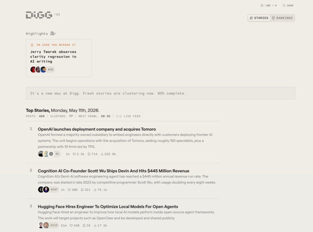 digg-tries-again,-this-time-as-an-ai-news-aggregator-|-techcrunch