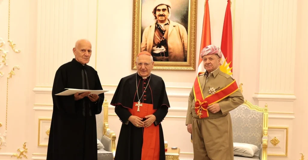 shafaq-news.pope-leo-xiv-honors-kurdish-leader-masoud-barzani